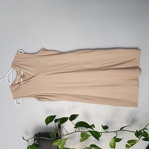 VINTAGE cotton Ginny hooded beige sleeveless dress medium